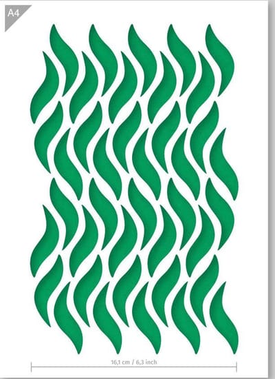 QBIX Golven Patroon Sjabloon A4 Formaat Kunststof - Uitsnede 16cm breed
