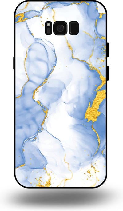 Smartphonica Telefoonhoesje Geschikt voor Samsung Galaxy S8 Plus met Lichtblauw Goud Marmer Opdruk - TPU Backcover Case Lightblue Gold Marble Design geschikt voor Samsung Galaxy S8 Plus