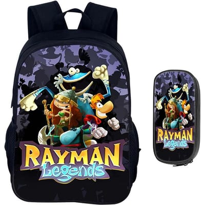 Cartoon Games Rayman Legends 2-delige Set Rugzak Schooltas Jongens Meisjes Camping Rugzak Etui Potloodzak Potlooddoos