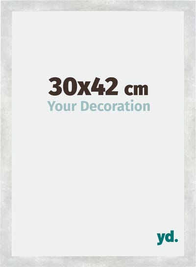 Your Decoration - Fotolijst 30x42 cm - MDF - Zilver Glanzend Vintage - Mura
