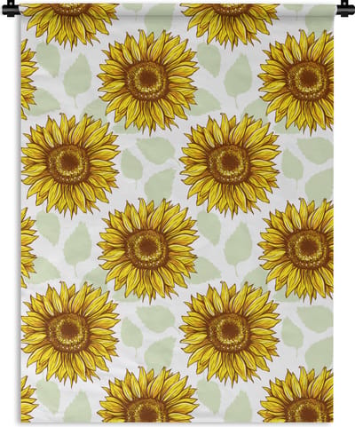 Wandkleed - Wanddoek - Zonnebloem - Patronen - Bloemen - 150x200 cm - Wandtapijt