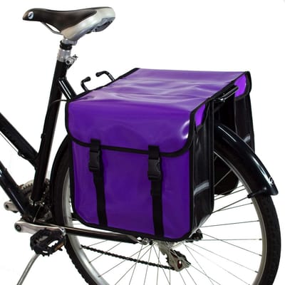 Dubbele Fietstassen - Boodschappentassen - Fietsen en Boodschappen - Waterdicht Tarpaulin - 26 Liter - Paars