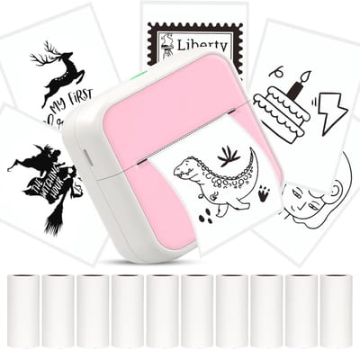Draagbare Fotoprinter - Zakprinter voor iOS en Android met 10 Rollen Printerpapier
