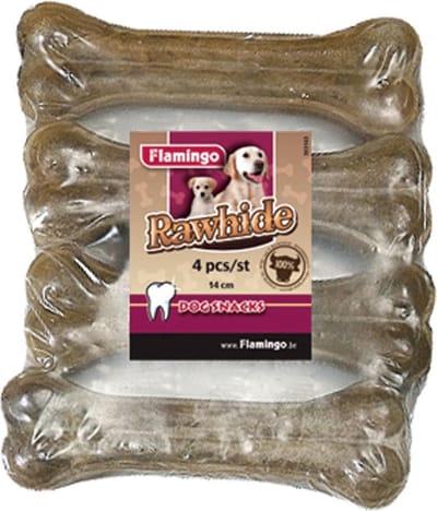 Flamingo Hondensnack Rawhide Been 14 cm 4 stuks - 220 gr - 4 stuks x 14 cm