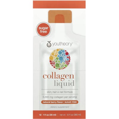 Youtheory, Vloeibaar Collageen, Natuurlijke Bes, 12 vloeibare buisjes, 1 fl oz (30 ml) elk
