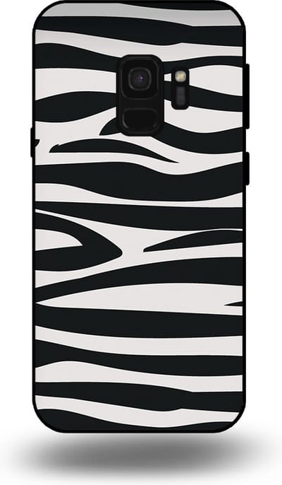 Smartphonica Telefoonhoesje geschikt voor Samsung Galaxy S9 met zebra opdruk - TPU backcover case met zebra print design - Zwart Wit geschikt voor Samsung Galaxy S9