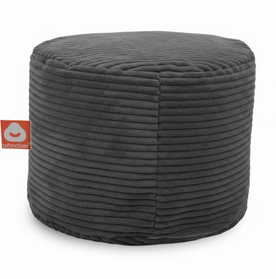 Whoober Rhodos – Poef Zitzak – Antraciet dik ribfluweel – Comfortabel & Duurzaam