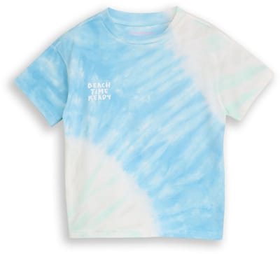 Tom Tailor - Oversized tie-dye T-shirt - Maat 92/98 - blue shaded tie dye design