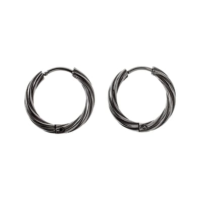 ∅15mm Oorringen Unisex - Gepolijst RVS - Gedraaide Oorringen - Oorbellen Dames - Heren