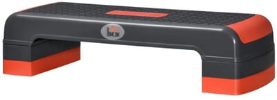 Fitness Step - Stepper - Aerobic Step - Stepbank - In Hoogte Verstelbaar 10‑20 cm - Antislip - Stepper Fitness - Fitnessstep - voor Thuis, Sportschool, Kantoor - voor Revalidatie en Krachttraining - Rood + Zwart