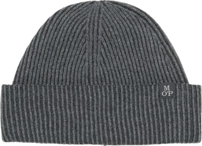 Marc O'Polo Dop Knitted Hat Tuck Structure Graphite Grey Melange Donkergrijs