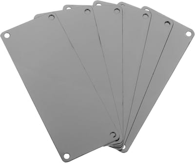 Naamplaatjes Blank Metaal - DIY Borden - Zelf Ontwerpen - Roestvrij Staal - 10 Stuks - Zilverkleurig