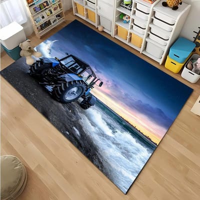 Auto Tractor Serie Patroon Tapijt, Woonkamer en Slaapkamer Huishoudelijke Artikelen, Kinderkamer Sofa Mat Deurmat Vloer Antislip Kleed Cadeau 100*120cm