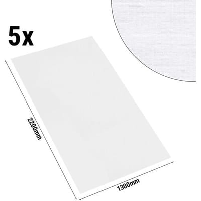 GGM Gastro (5 Stück) Damast Tischdecke Tessin Atlas - 210g/m² - 130x220cm - Weiß