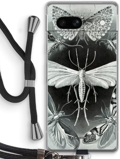 Case Company® - Hoesje met koord geschikt voor Google Pixel 7A hoesje met Koord - Haeckel Tineida - Telefoonhoesje met Zwart Koord - Bescherming aan alle Kanten en Over de Schermrand