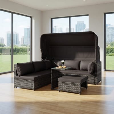 Luxe Loungeset – Weerbestendig – Wit – Industrohome