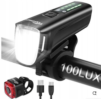 Fietsverlichting Set USB Oplaadbaar 1300mAh 4 Standen
