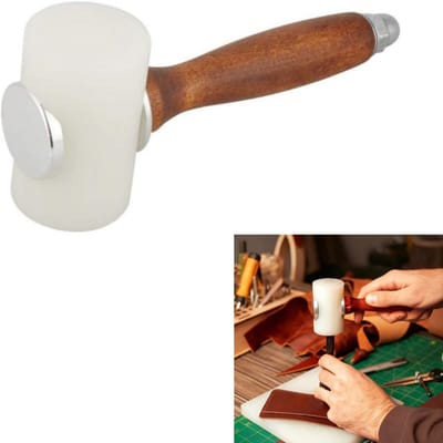 1 artikel - Leerbewerkingshamer - Nylon hamer voor leerbewerking - Gereedschap voor het naaien van leer en koeienhuid - Leerbewerkingshamer - Comfortabele handgreep