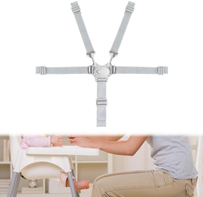 Allecto - Baby Safety Belt - 5-Point Safety Belt - Veiligheid voor jouw kindje - Grijs - Baby Harness - Geschikt voor kinderwagens - Kleur grijs