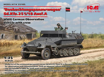 ICM Modelbouwpakket Militaire voertuigen - 35105 Beobachtungspanzerwagen Sd.Kfz.251/18 Ausf.A - WWII German Observation Plastic - 1:35 - Modelbouw