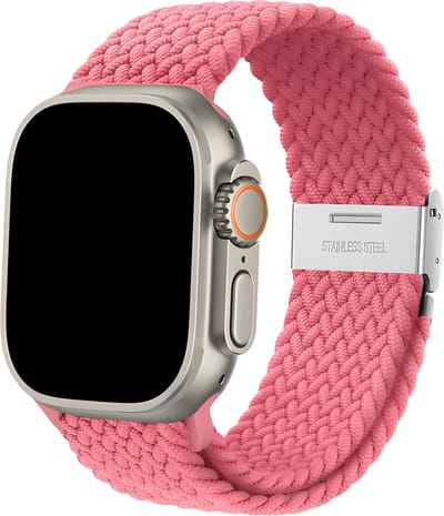Innerlight® Nylon+ - Roze Geweven - 38/40/41mm - Nylon bandje geschikt voor Apple Watch - Geschikt als Apple Watch bandje voor Series 1/2/3/4/5/6/7/8/9/10 42mm/11 42mm/SE