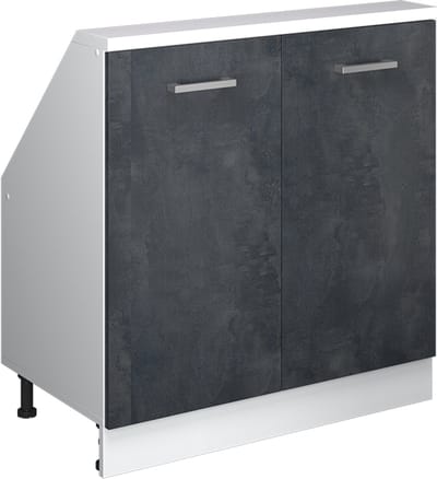 Vicco Rion Kast voor schuine wand – met 2 deuren Zwart beton/wit