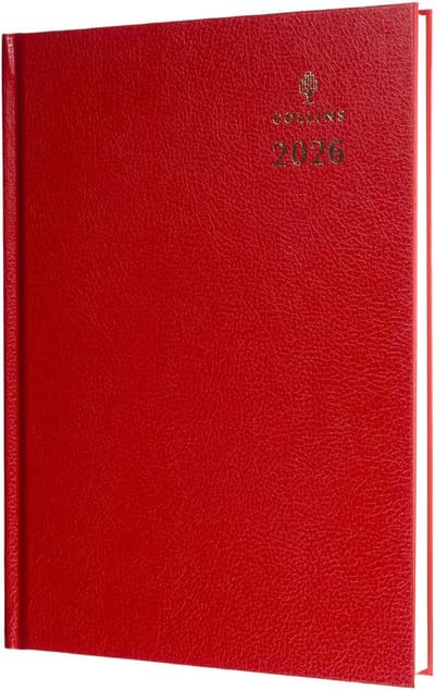 Bureau Jaarplanner - Dagboek Organizer - Professioneel Gebruik - Dag Per Pagina - A4 Formaat - Rood