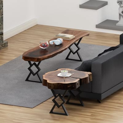 Set van 4 Zwarte Metalen Bankpoten voor Salontafel 40 cm Hoog
