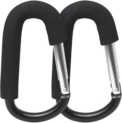 Grote Buggy Clips voor Kinderwagens - 2 stuks - Zwart