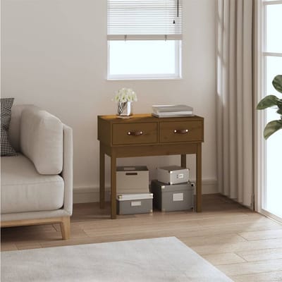vidaXL - Wandtafel - 76,5x40x75 - cm - massief - grenenhout - honingbruin