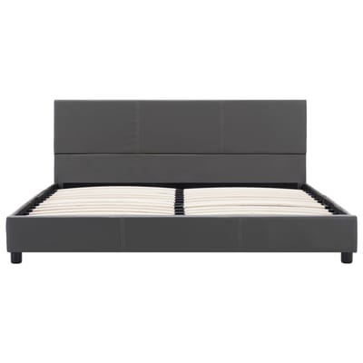vidaXL - Bedframe - kunstleer - grijs - 160x200 - cm