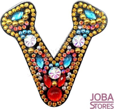 Diamond Painting "JobaStores®" Sleutelhanger Alfabet Letter V