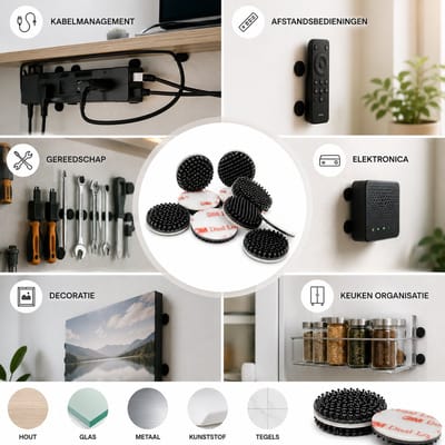 3M Dual Lock Zelfklevende Rondjes 15 mm – 20 Stuks – Heropenbare Klikbevestiging zonder Boren – Zwart