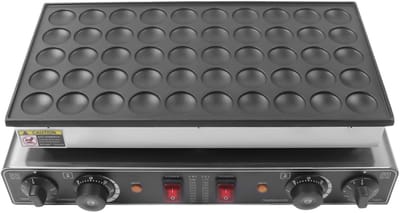 Poffertjesmaker Elektrisch - Pannenkoekenpan Mini - Snelle Snacks Maken - 50 Gaten Capaciteit - 53x30x20 cm - Zilver