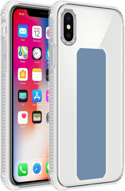 Cadorabo Hoesje geschikt voor Apple iPhone X / XS in LICHTBLAUW - Beschermhoes gemaakt van flexibel TPU silicone Cover Case met houder en standfunctie
