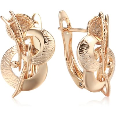 Nouvelle Boucle d'Oreille Brillante Mode pour Femmes Géométrie Creuse Créative Inhabituelle Couleur Or Rose Ethnique Mariée Bijoux Vintage beige