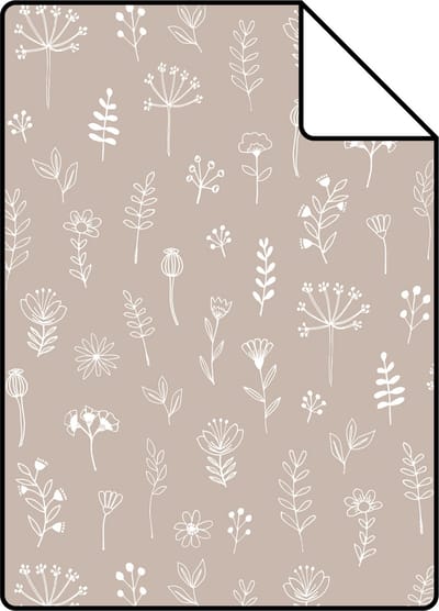 Proefstaal ESTAhome behang bloemmotief oudroze en wit - 26.5 x 21 cm - 139280-S