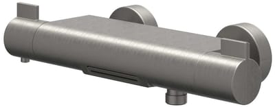 IVY Pact Badthermostaatkraan opbouw cooltouch met cascade uitloop Geborsteld metal black PVD