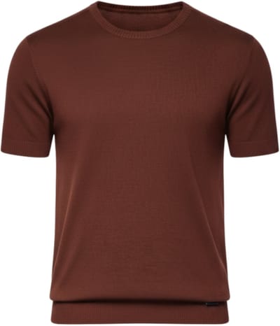 OMBRE T-shirt - Viscose - Korte Mouw - Effen Bordeaux S