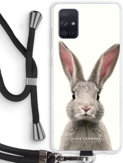 Case Company® - Hoesje met koord geschikt voor Samsung Galaxy A71 hoesje met Koord - Daisy - Telefoonhoesje met Zwart Koord - Bescherming aan alle Kanten en Over de Schermrand