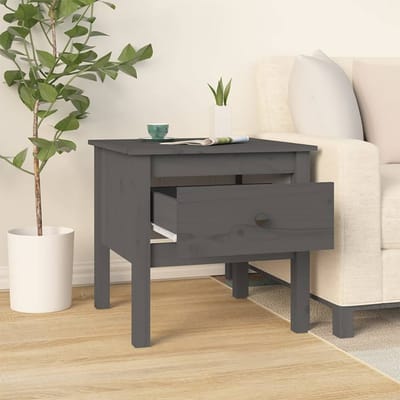 vidaXL - Bijzettafel - 50x50x49 - cm - massief - grenenhout - grijs