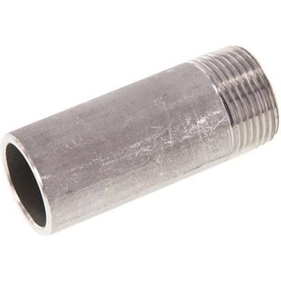 R 1'' Buitendraad x 33.7mm RVS Pijpnippel met Las uiteinde 20 Bar DIN 2982 - 80mm