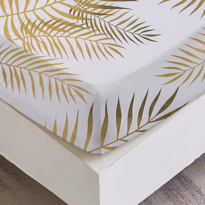 Dailygoods- Hoeslaken 90 x 200 cm - Tropisch Bladerpatroon - Zacht Polyester Microvezel - Geschikt voor matrassen tot 30 cm - Kreuk- en kleurvast - Machinewasbaar op lage temperatuur - Matraslaken