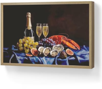 Wandlamp 60x40 cm - Oplaadbaar - Champagne - Luxe - Oesters - Wandlampen binnen woonkamer - Slaapkamer lamp - Decoratieve nachtlamp - Vloerlamp draadloos