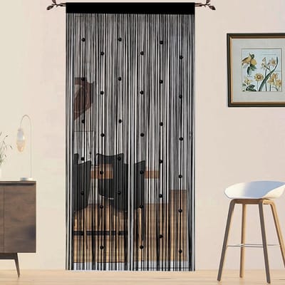 VH Supplies® Vliegengordijn Kralen - Kralengordijn - Deurgordijn - 90 x 200 cm - Zwart