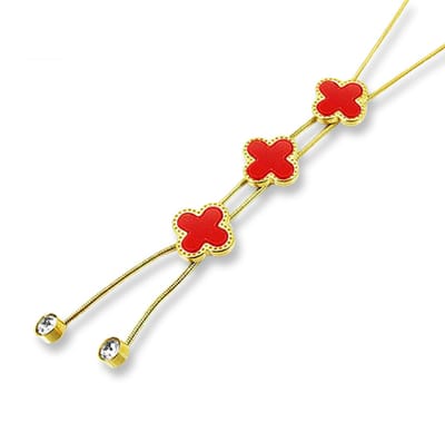 Montebello Ketting Hainan Red - 316L Staal - Bloem - ∅13mm - 60+5cm