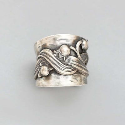 Mode Donkere Lelie Bloem Ring Bloemen Rond Dames Trouwring Ringmaat 6 -10 6 gray
