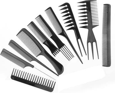 Kammenset 10 delig AfricanFabs® - Kammen - Fijne Kam - Grote kam - Grove Kam - Kleine kam - 10 kammen - Kappers kammen - Haarkam - Haarkammen - Comb set