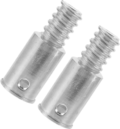 Verlengstuk Voor Paal - Schroefdraad Adapter - Schoonmaak Gereedschap - Roestvrij Staal - 2 Stuks - Zilver