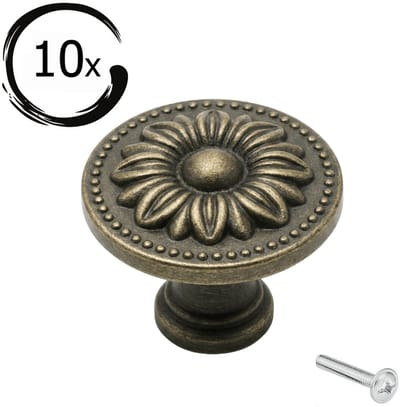 10X Kastknoppen Orleans Brons - Diameter 31mm - Knoppen voor keukenkast - deurknopjes - Meubelknoppen / Kastknoppen brons